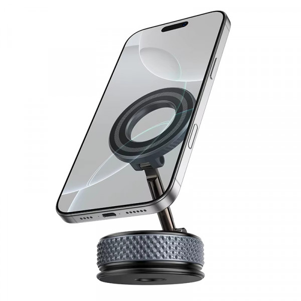 Автотримач для телефона BOROFONE BH144 Custodio vacuum suction cup magnetic holder(multi-scene) black metal gray (6941991127656)
