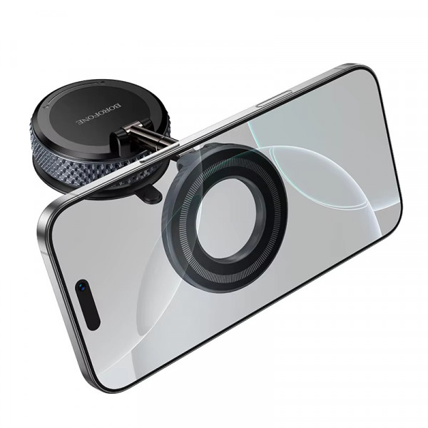 Автотримач для телефона BOROFONE BH144 Custodio vacuum suction cup magnetic holder(multi-scene) black metal gray (6941991127656)