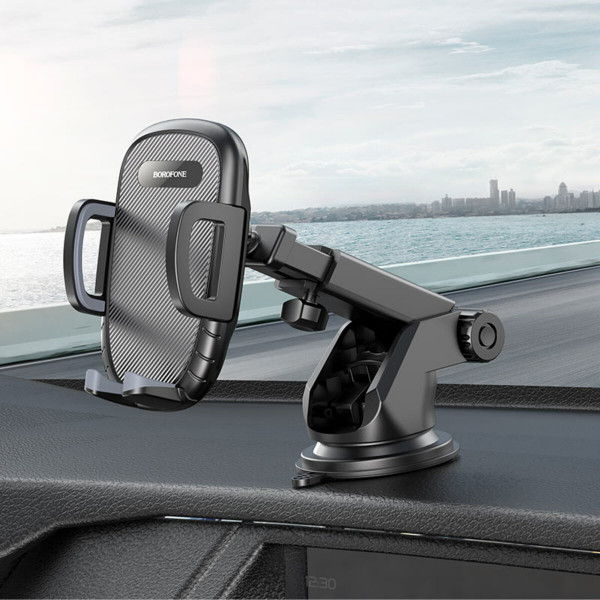 Автотримач для телефона BOROFONE BH53 Windy center console car holder Black Grey