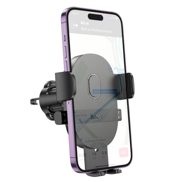 Автотримач для телефона HOCO H18 Mighty one-button car holder(air outlet) Black