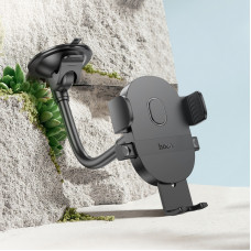 Автотримач для телефона HOCO H20 Mighty one-button car holder(windshield) Black (6942007601597)