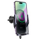 Автотримач для телефона з БЗП HOCO CA202 Plus Enlightener infrared induction wireless charging car holder(air outlet) Black metal gray (6942007623469)