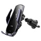 Автотримач для телефона з БЗП HOCO CA202 Plus Enlightener infrared induction wireless charging car holder(air outlet) Black metal gray (6942007623469)