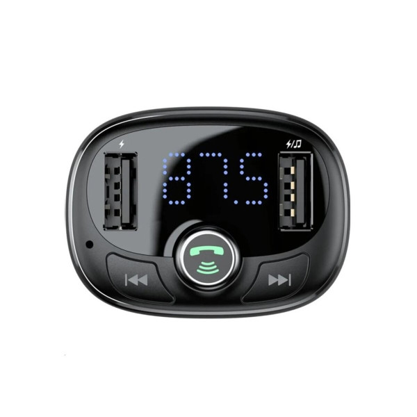 АЗП з FM-модулятор Baseus T Shaped S-09 Car Блакитнийtooth MP3 Player Чорний