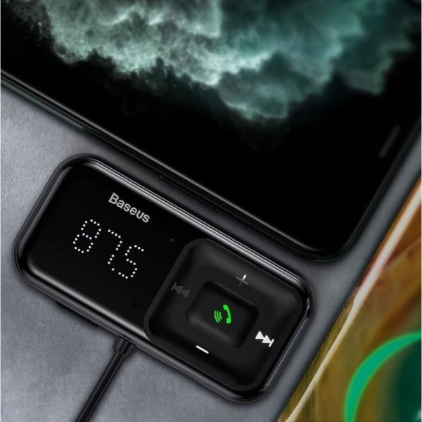 АЗП з FM-модулятором Baseus T Shaped S-16 Car Блакитнийtooth MP3 Player Чорний