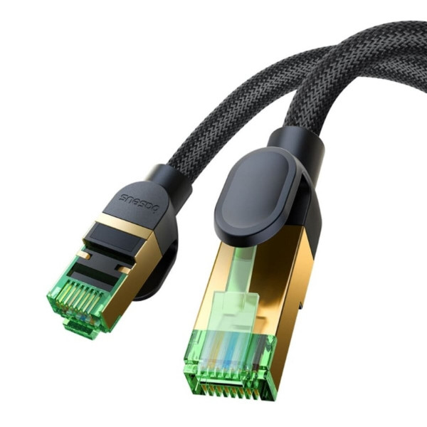 Baseus High Speed CAT8 40Gigabit Ethernet Cable (Braided Cable)10m Cluster Black