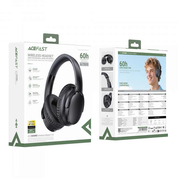 Бездротові накладні навушники ACEFAST H10 wireless headset Black (6974316284932)