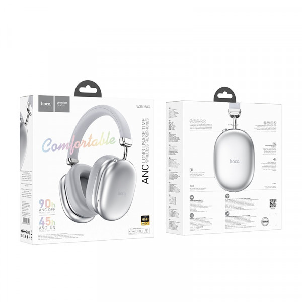 Бездротові навушники HOCO W35 Max Auspicious ANC noise reduction BT headphones Silver