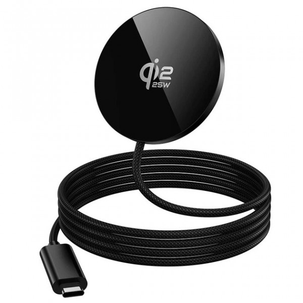 Бездротовий зарядний пристрій HOCO CW63 Pro Fast Qi2.2 magnetic wireless fast charger Black (6942007676946)