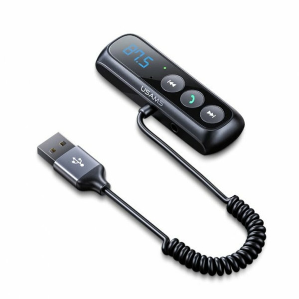 Bluetooth ресивер Usams US-SJ503 Car Digital Display FM Wireless Audio Receiver Black