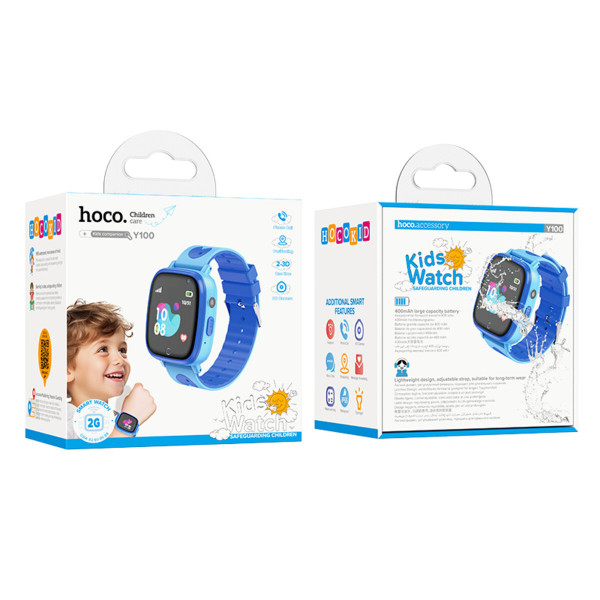 Дитячий cмарт-годинник Hoco Y100 children watch with call function Блакитний