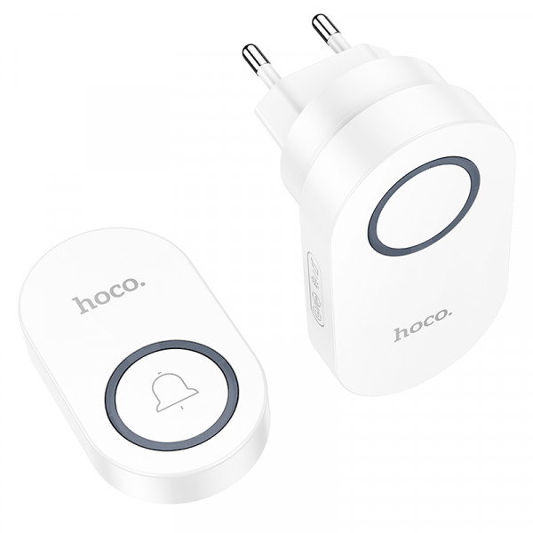 Дзвінок HOCO HI25 210 mAh wireless doorbell (EU) White (6942007662307)