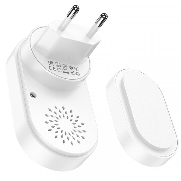 Дзвінок HOCO HI25 210 mAh wireless doorbell (EU) White (6942007662307)