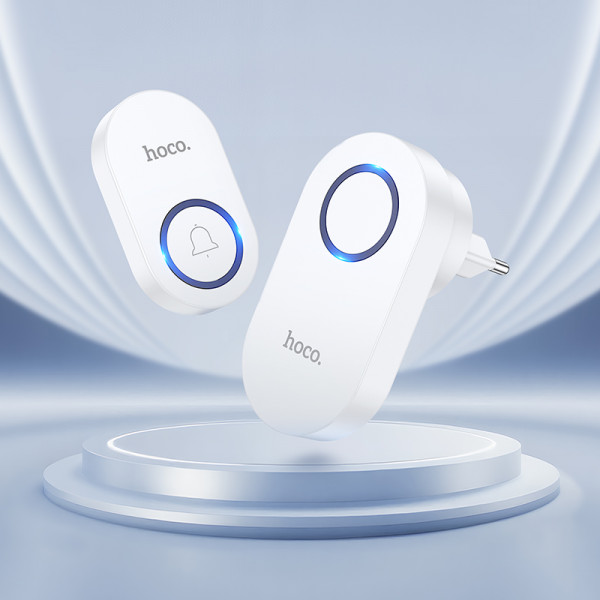 Дзвінок HOCO HI25 210 mAh wireless doorbell (EU) White (6942007662307)