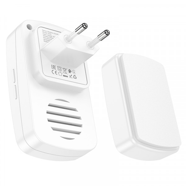 Дзвінок HOCO HI26 self-powered wireless doorbell (EU) (6942007662314)