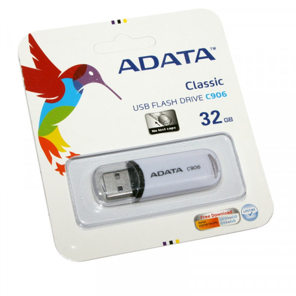 Флеш-накопичувач ADATA USB 2.0 C906 32Gb White (AC906-32G-RWH)