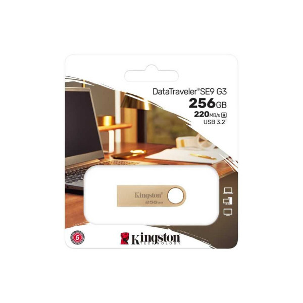 Флеш-накопичувач Kingston USB 3.2 SE9 G3 256GB 220MB/s Metal/Gold