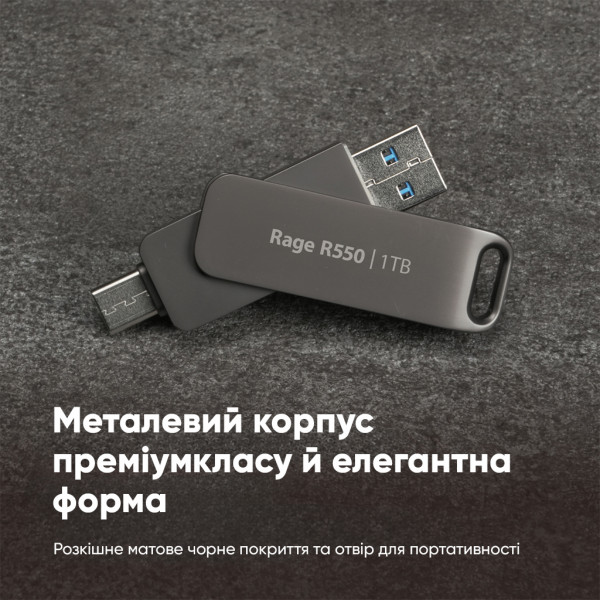 Флеш-накопичувач Patriot USB 3.2 Gen 1 Rage R550 1TB Type-A+C