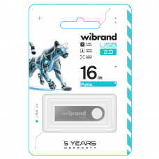 Флеш-накопичувач Wibrand USB 2.0 Puma 16Gb Silver (WI2.0/PU16U1S)