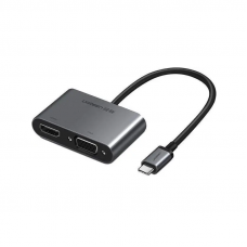 Хаб UGREEN USB-C to HDMI + VGA +USB 3.0 Adapter with PD (Space Gray)
