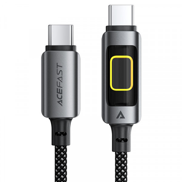 Кабель ACEFAST C21-03, Type-C to Type-C, 60W, 1.2m, Nylon, Aluminum Alloy connectors, Black (6974316284666)