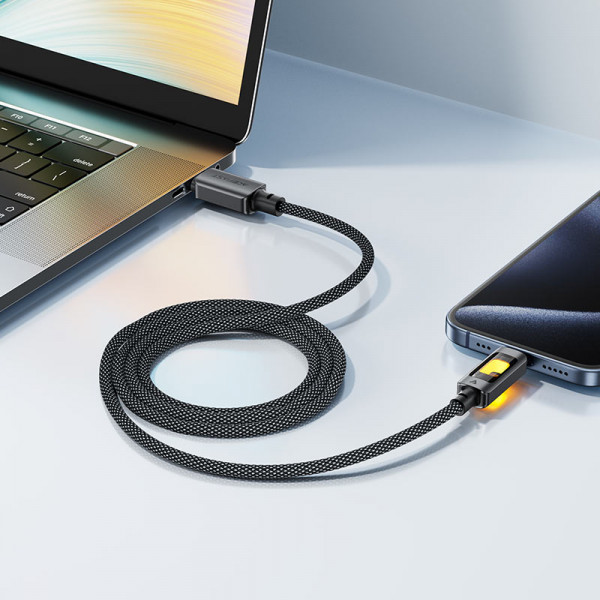 Кабель ACEFAST C21-03, Type-C to Type-C, 60W, 1.2m, Nylon, Aluminum Alloy connectors, Black (6974316284666)