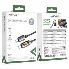 Кабель ACEFAST C21-03, Type-C to Type-C, 60W, 1.2m, Nylon, Aluminum Alloy connectors, Black (6974316284666)
