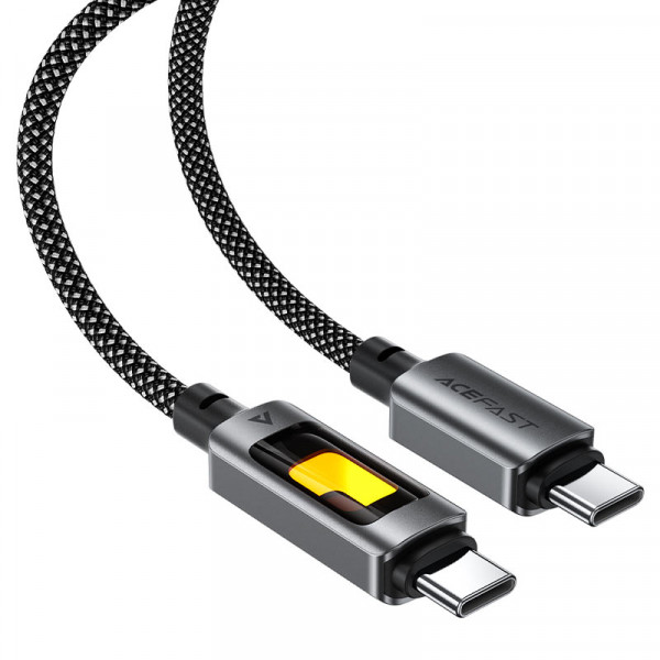 Кабель ACEFAST C21-03, Type-C to Type-C, 60W, 1.2m, Nylon, Aluminum Alloy connectors, Black (6974316284666)