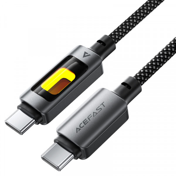 Кабель ACEFAST C21-03, Type-C to Type-C, 60W, 1.2m, Nylon, Aluminum Alloy connectors, Black (6974316284666)