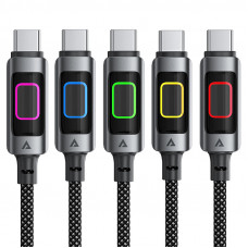 Кабель ACEFAST C21-03, Type-C to Type-C, 60W, 1.2m, Nylon, Aluminum Alloy connectors, Black (6974316284666)