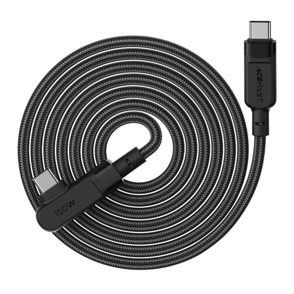 Кабель ACEFAST C5-03 Type-C to Type-C 5A, 100W, 2m, nylon, zinc connectors, Чорний