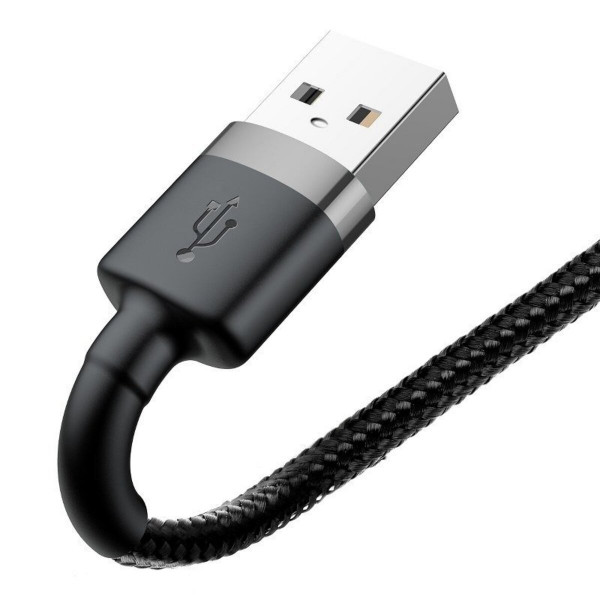 Кабель Baseus Cafule Cable USB For Lightning 2.4A 0.5m Gray+Чорний