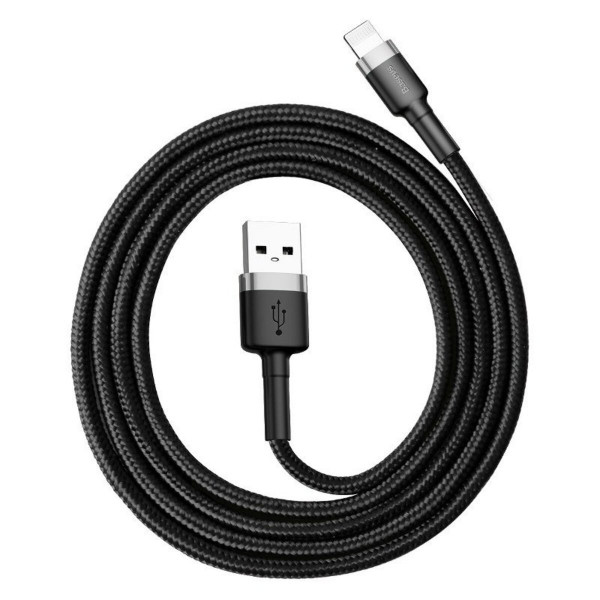Кабель Baseus Cafule Cable USB For Lightning 2.4A 0.5m Gray+Чорний