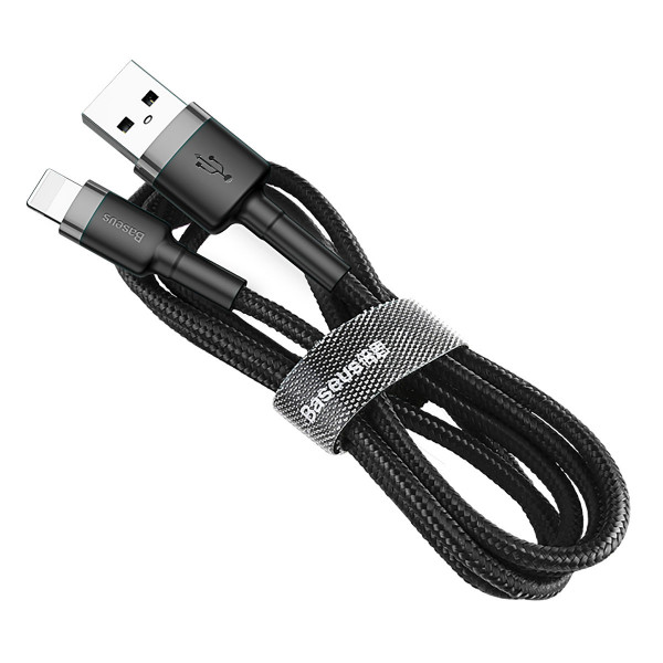 Кабель Baseus Cafule Cable USB For Lightning 2.4A 1m Gray+Black