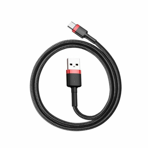 Кабель Baseus Cafule Cable USB For Type-C 3A 1m Червоний+Чорний