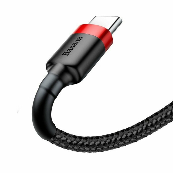Кабель Baseus Cafule Cable USB For Type-C 3A 1m Червоний+Чорний