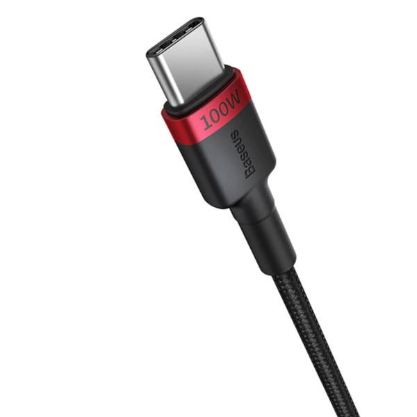 Кабель Baseus Cafule Charging Cable USB-C to USB-C 100W 1m 2pcs Червоний Чорний+Grey Чорний