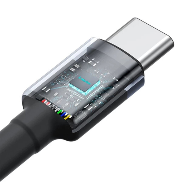 Кабель Baseus Cafule Charging Cable USB-C to USB-C 100W 1m 2pcs Червоний Чорний+Grey Чорний