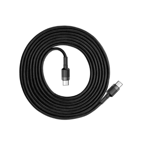 Кабель Baseus Cafule PD2.0 100W flash charging USB Type-C-Type-C cable (20V 5A) 2m Gray+Black