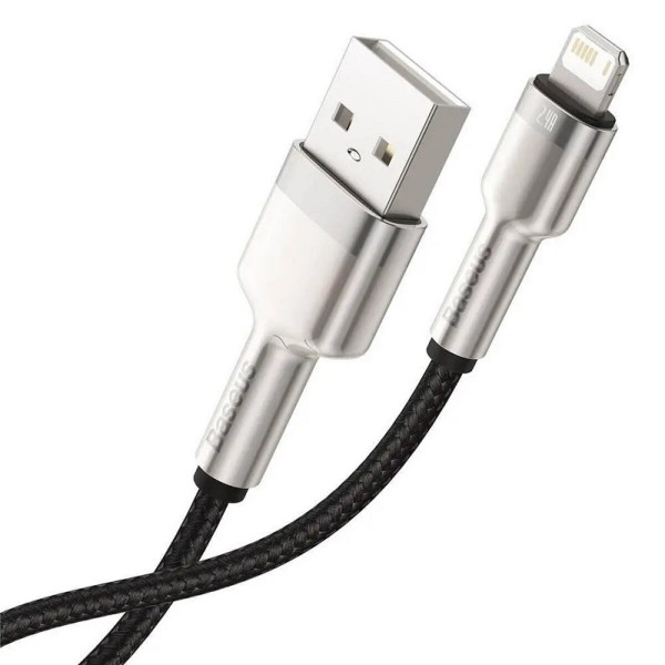 Кабель Baseus Cafule Series Metal Data Cable USB to IP 2.4A 1m Чорний