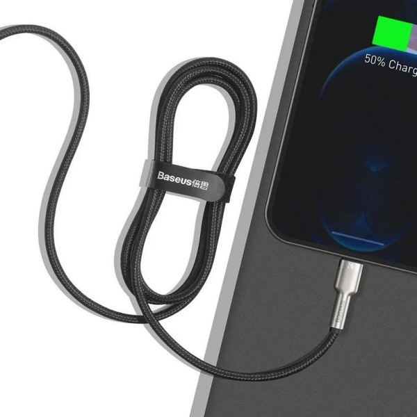 Кабель Baseus Cafule Series Metal Data Cable USB to IP 2.4A 1m Чорний