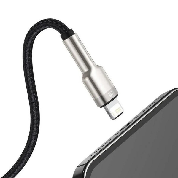 Кабель Baseus Cafule Series Metal Data Cable USB to IP 2.4A 1m Чорний