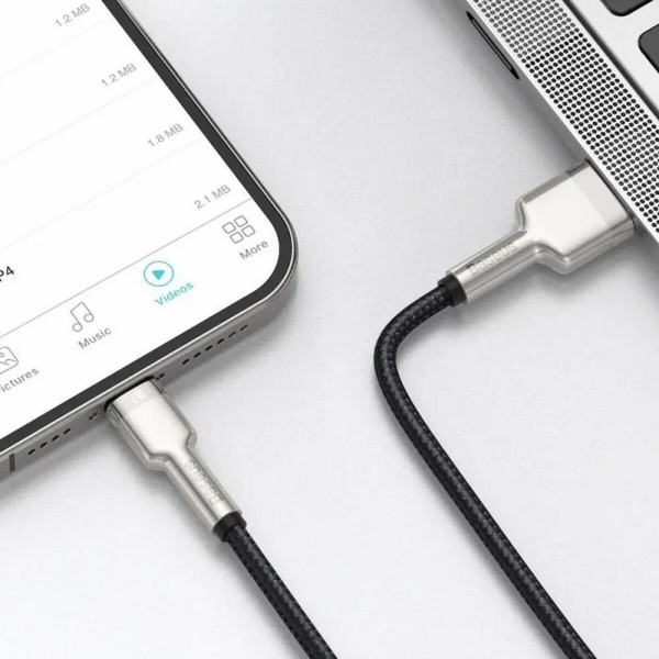 Кабель Baseus Cafule Series Metal Data Cable USB to IP 2.4A 1m Чорний