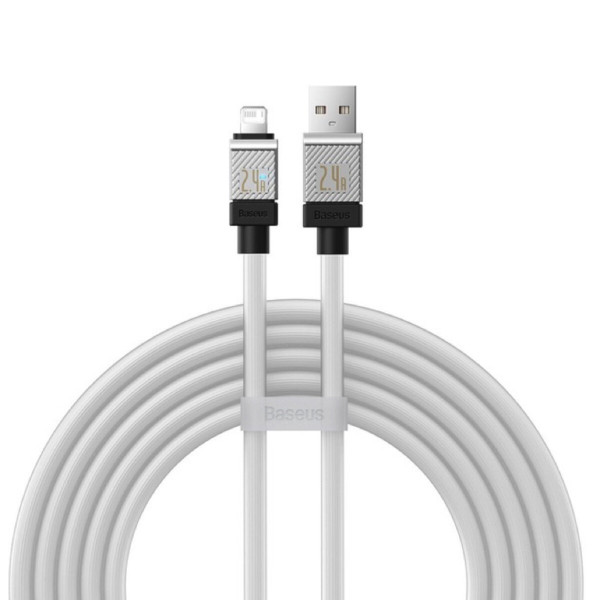 Кабель Baseus CoolPlay Series Fast Charging Cable USB to iP 2.4A 2m White
