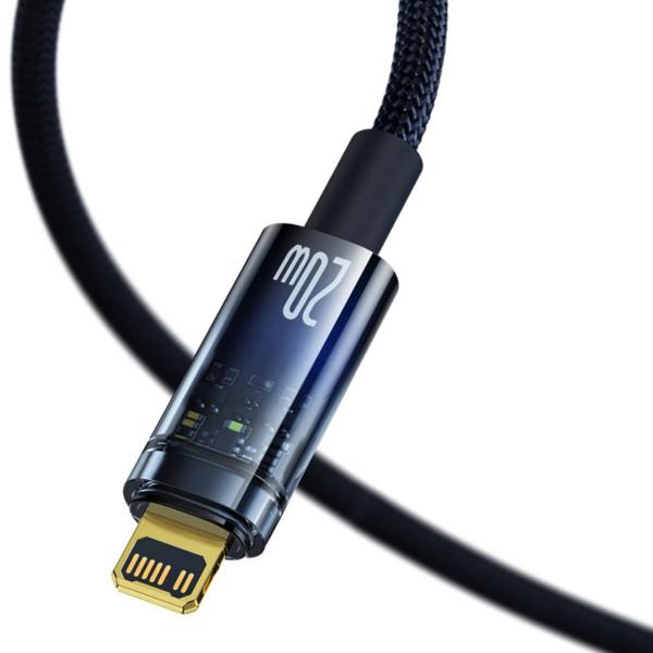Кабель Baseus Explorer Series Auto Power-Off Fast Charging Data Cable Type-C to IP 20W 1m Блакитний