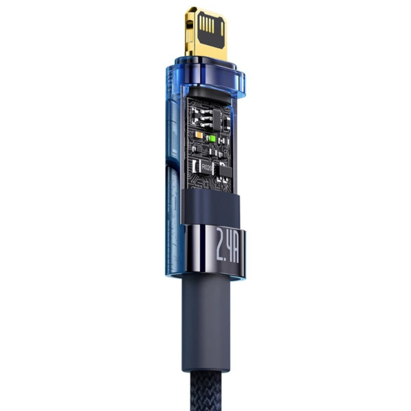 Кабель Baseus Explorer Series Auto Power-Off Fast Charging Data Cable USB to IP 2.4A 2m Блакитний