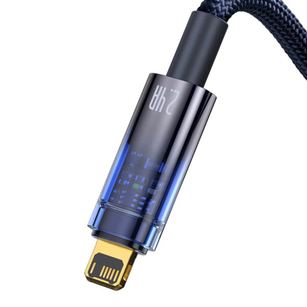 Кабель Baseus Explorer Series Auto Power-Off Fast Charging Data Cable USB to IP 2.4A 2m Блакитний