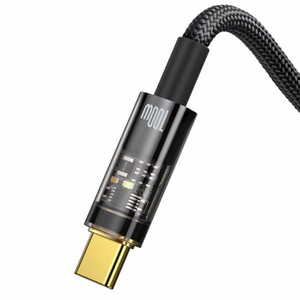 Кабель Baseus Explorer Series Auto Power-Off Fast Charging Data Cable USB to Type-C 100W 2m Чорний