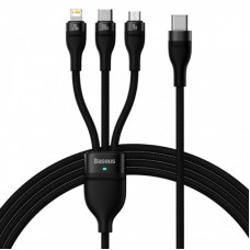 Кабель Baseus Flash Series Ⅱ One-for-three Fast Charging Cable Type-C to M+L+C 100W 1.5m Чорний