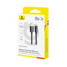 Кабель Baseus Foamed Silicone Fast Charging Data Cable USB to Type-C 100W Comic 1m Black (E0426800)